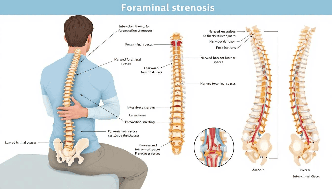 A patient receiving physical therapy as a non-surgical treatment for foraminal stenosis.