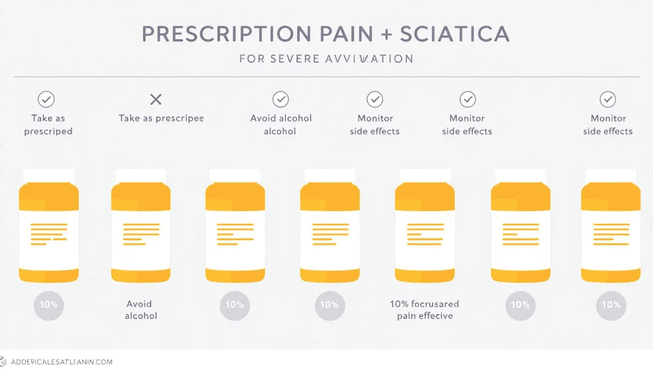 Prescription pain medications for treating severe sciatica pain.